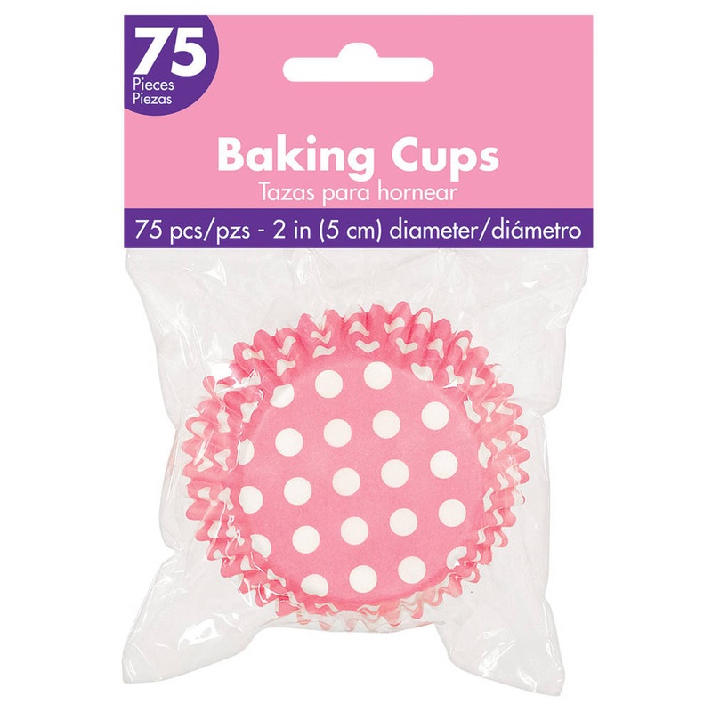New Pink Polka Dot 2" Baking Cups (75ct)
