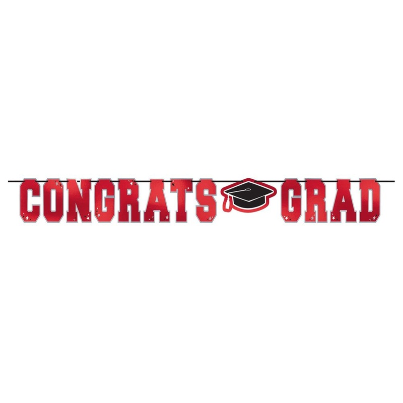 School Colors Large Foil Letter Banner Red (1ct)