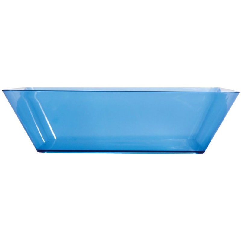 Translucent Blue 11" Plastic Square Serving Bowl
