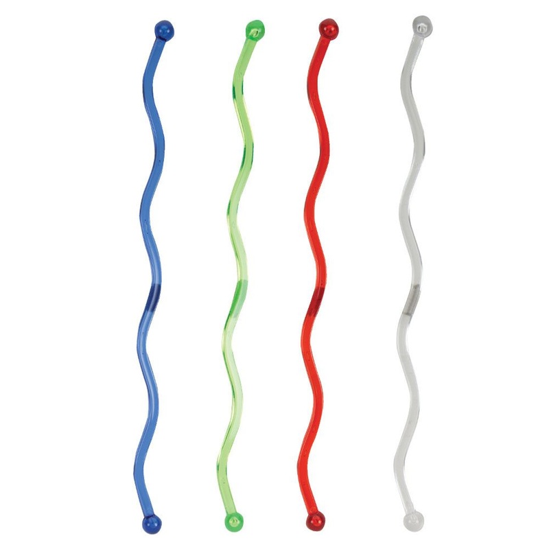 Translucent Plastic Wavy Drink Stirrers (24ct)