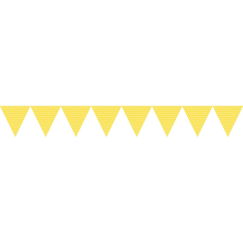 Yellow Polka Dot 9' Pennant Banner