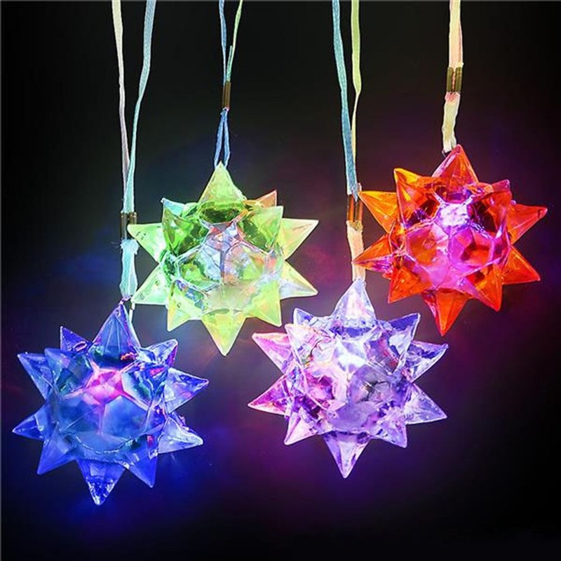 2.5" Flashing Crystal Star Ball Necklace (12ct)