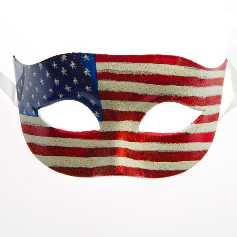 American Flag Glittered Mask