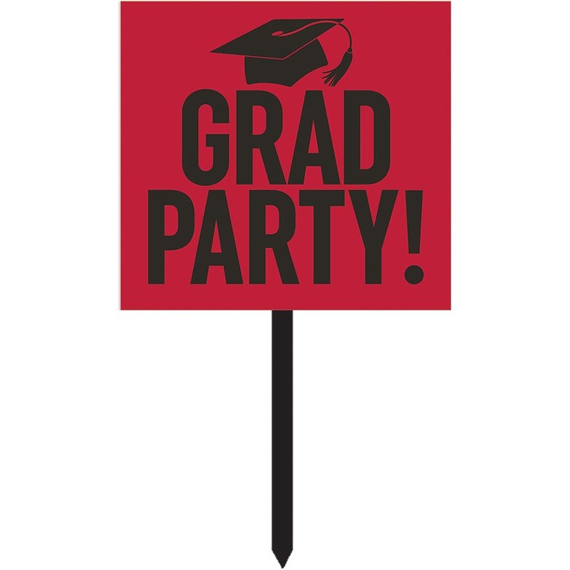 SIGN YARD PPR 6/1CT GRAD PARTY RED