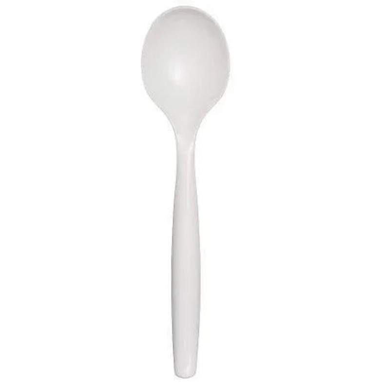 White Plastic Serving Spoon