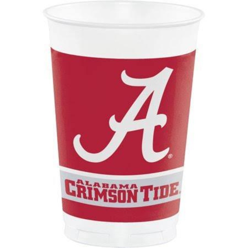 Alabama Crimson Tide Plastic Cups, Classic Red