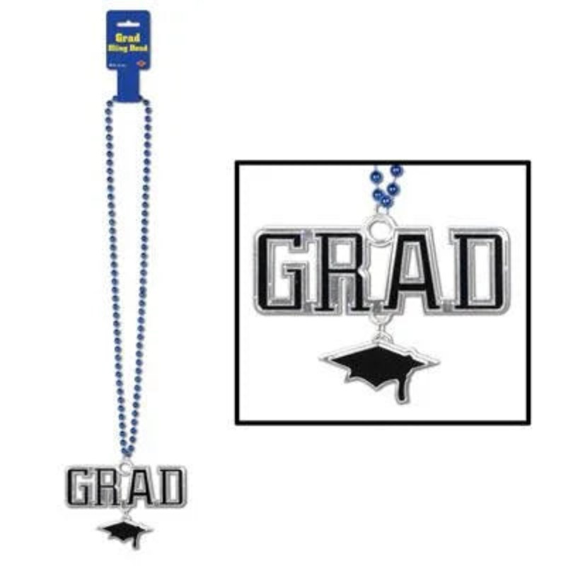 Blue Beads With Grad Medallion