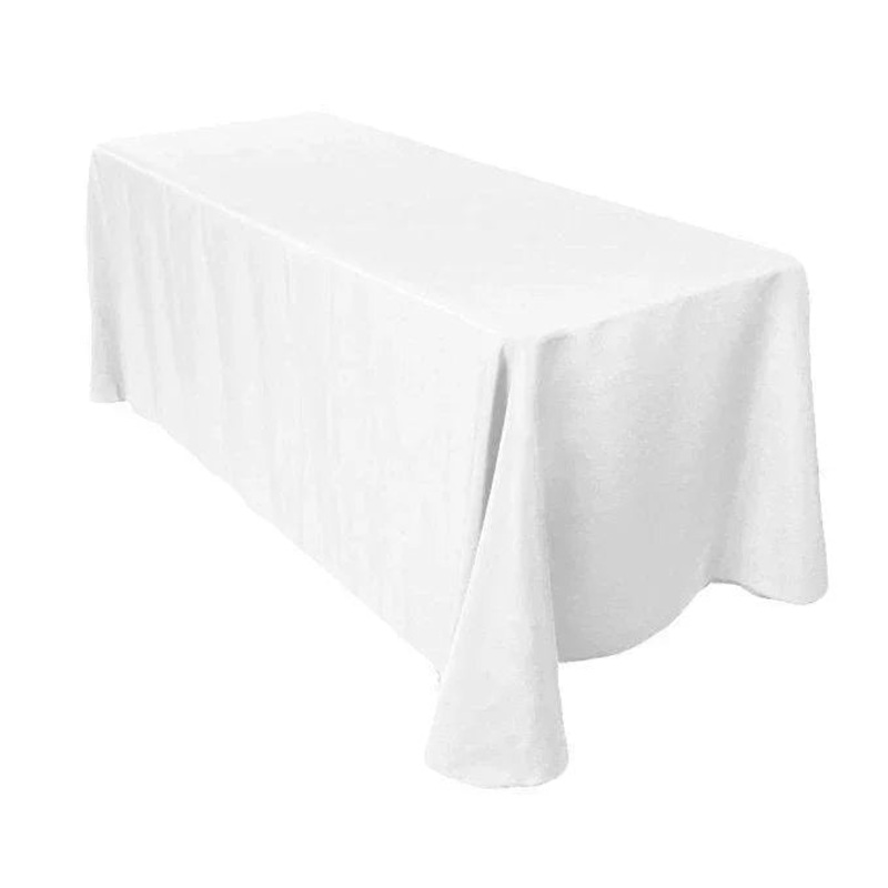 Rental - Rectangular Polyester Tablecloth 60" x 102" - White