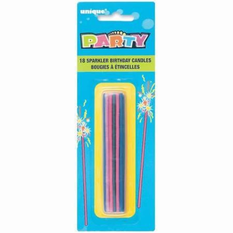 Sparkler Birthday Candles, Assorted, 18ct, Multi-color