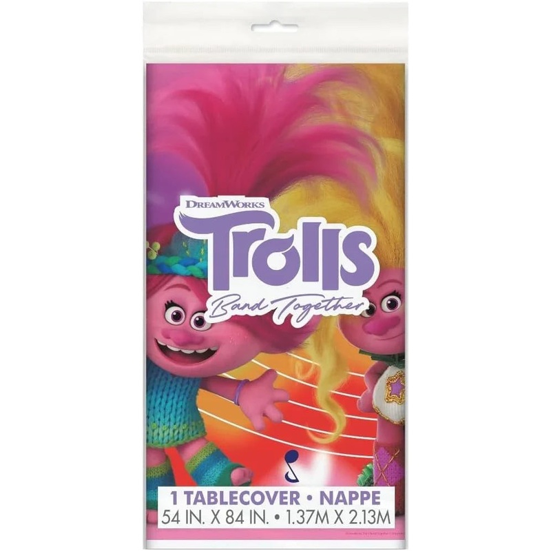 Trolls Rectangular Plastic Tablecover - (54" x 84") 1 Piece