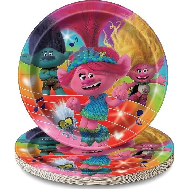 Trolls Round Paper Dessert Plates - 7" (Pack of 8)