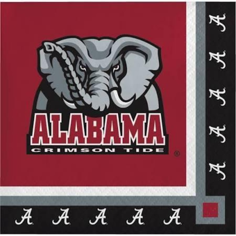 Alabama Crimson Tide Beverage Napkins 2 ply - 20 count