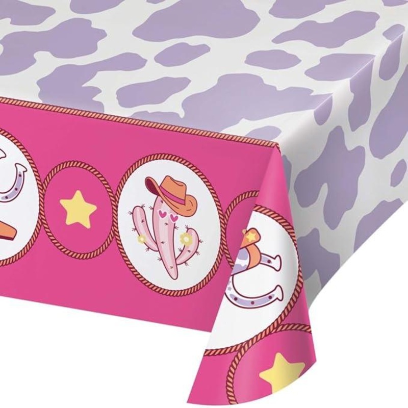 Hoffmaster Cowgirl Boots and Bows Paper Tablecloth