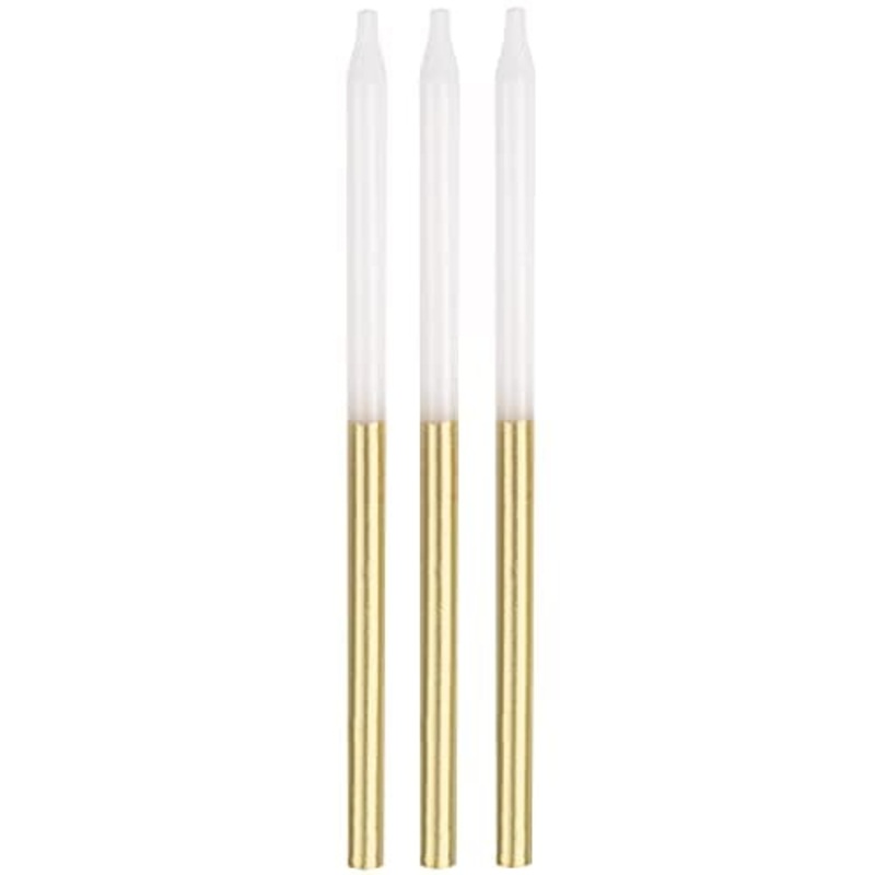 Metallic Gold Dipped Birthday Candles