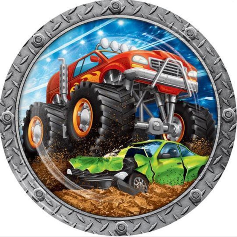 Monster Truck Rally Dinner Plates (8) ct
