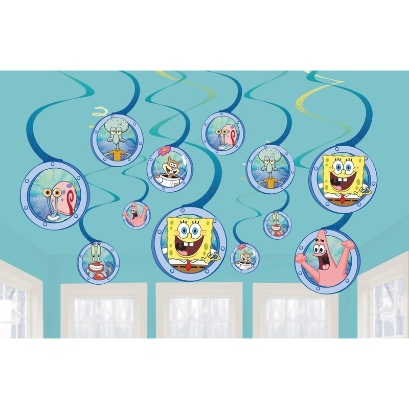 SpongeBob  Swirl Decorations 12 CT