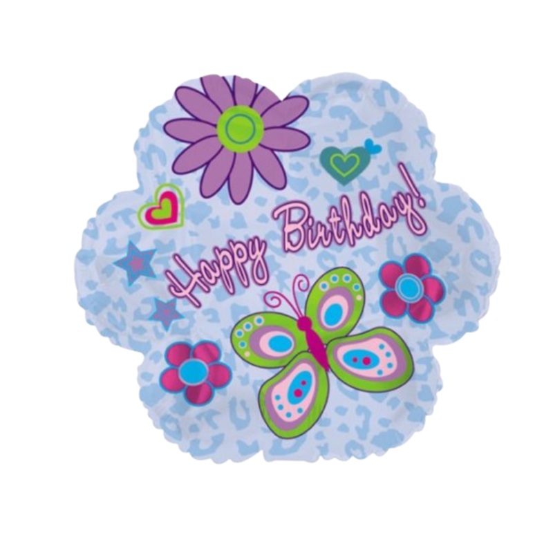 250A 18" Happy Birthday Multi Butterflies