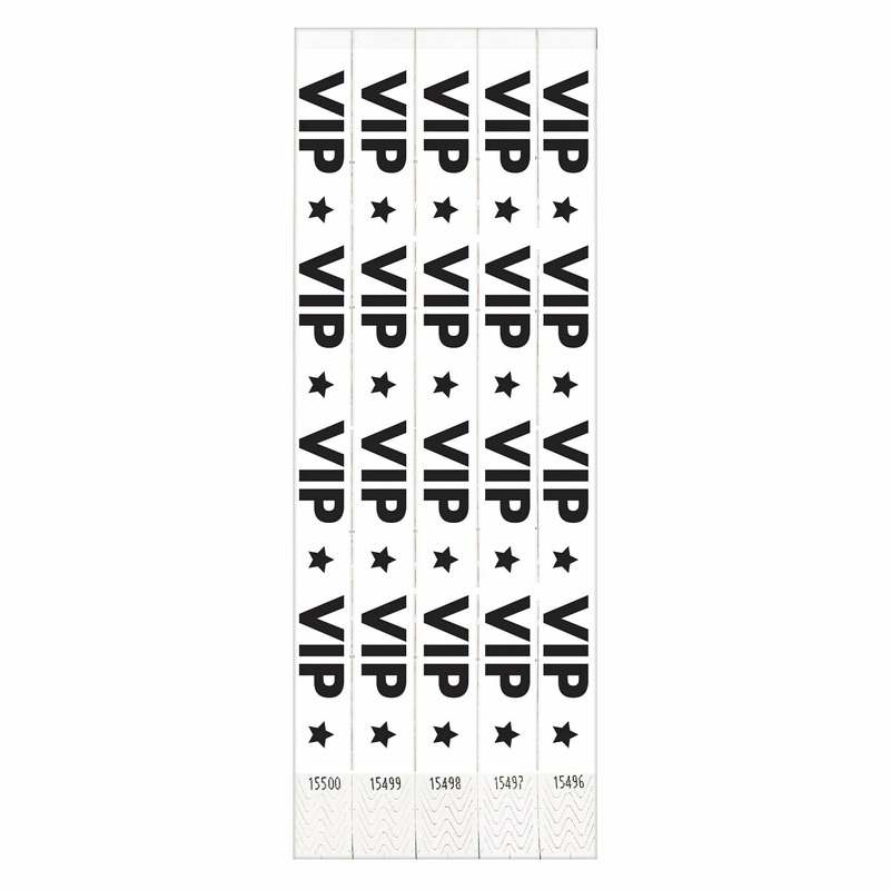 500ct VIP Star White Wristbands