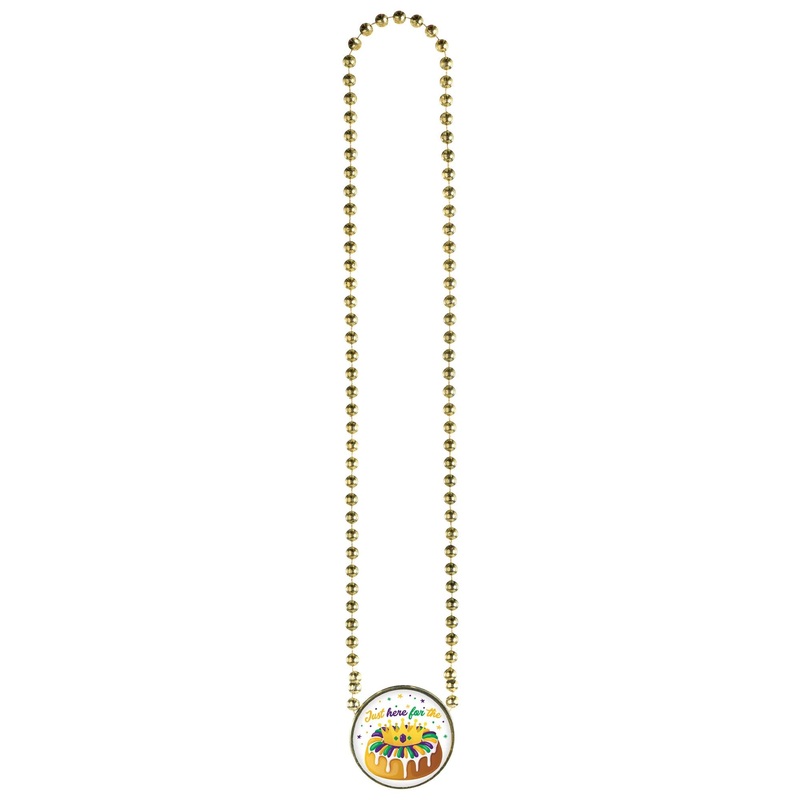 King Cake Pendant Bead Necklace