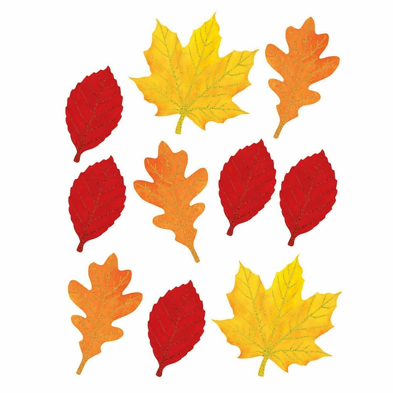 Mini Glitter Paper Leaves Value Pack Cutout Assortment