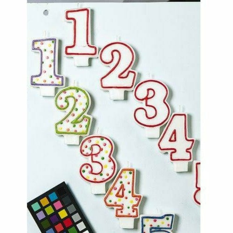 Number 2 Polka Dot Candle