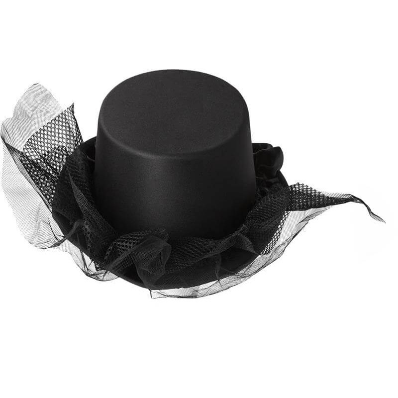 Top Hat With Ruffle & Netting