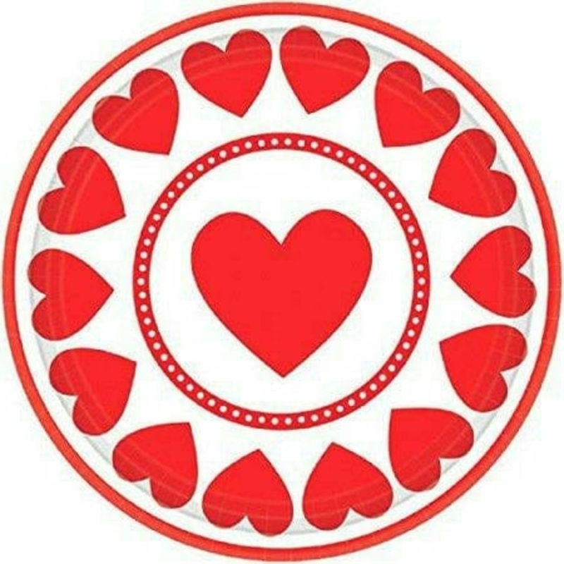 Valentine's Hearts Dessert Plates