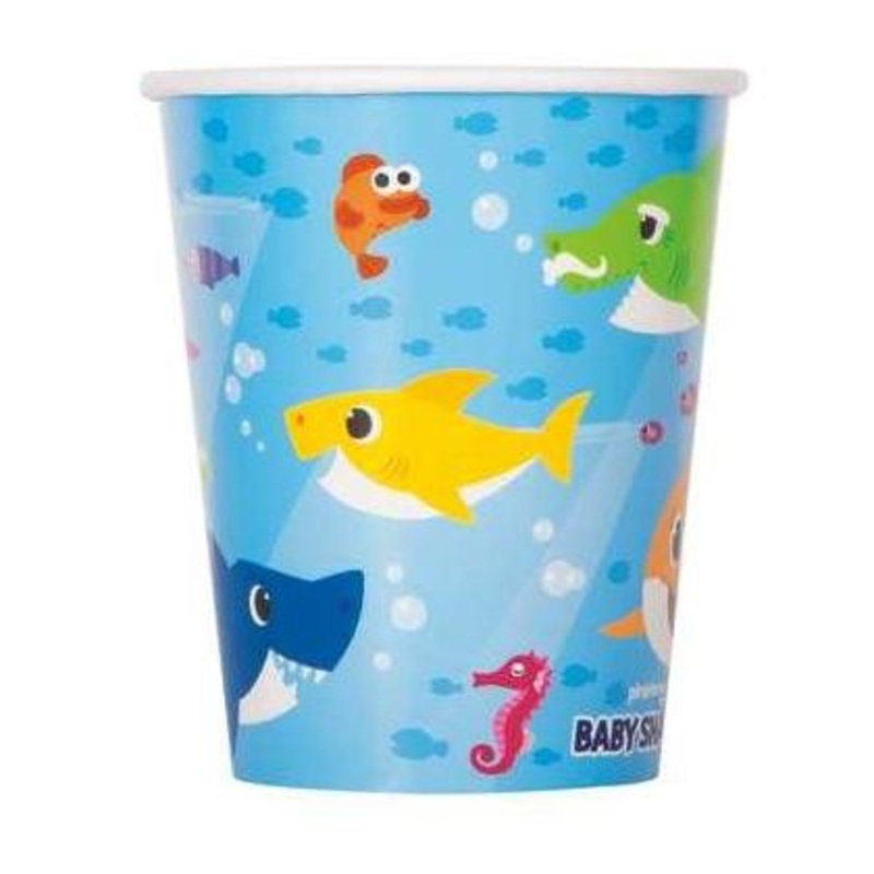 Baby Shark 9 Oz Paper Cups 8 per Package