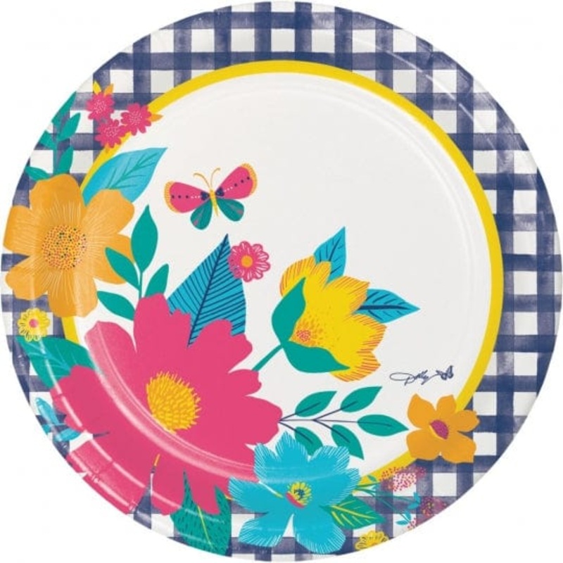 The Dolly Parton Collection - Navy Blue Gingham Paper Tablecloth