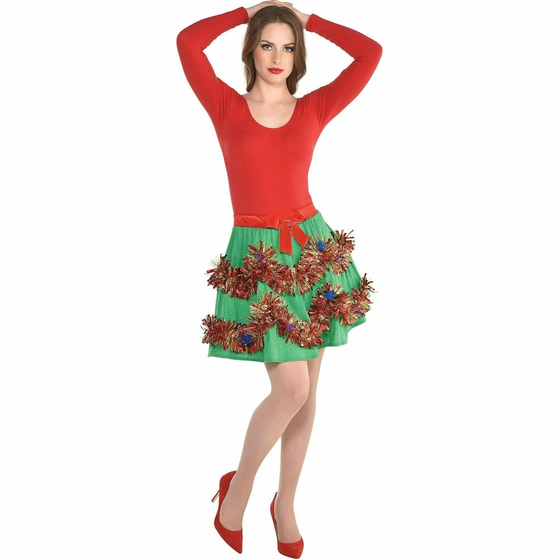 Tinsel Christmas Skirt for Adults, Holiday Costume, One Size