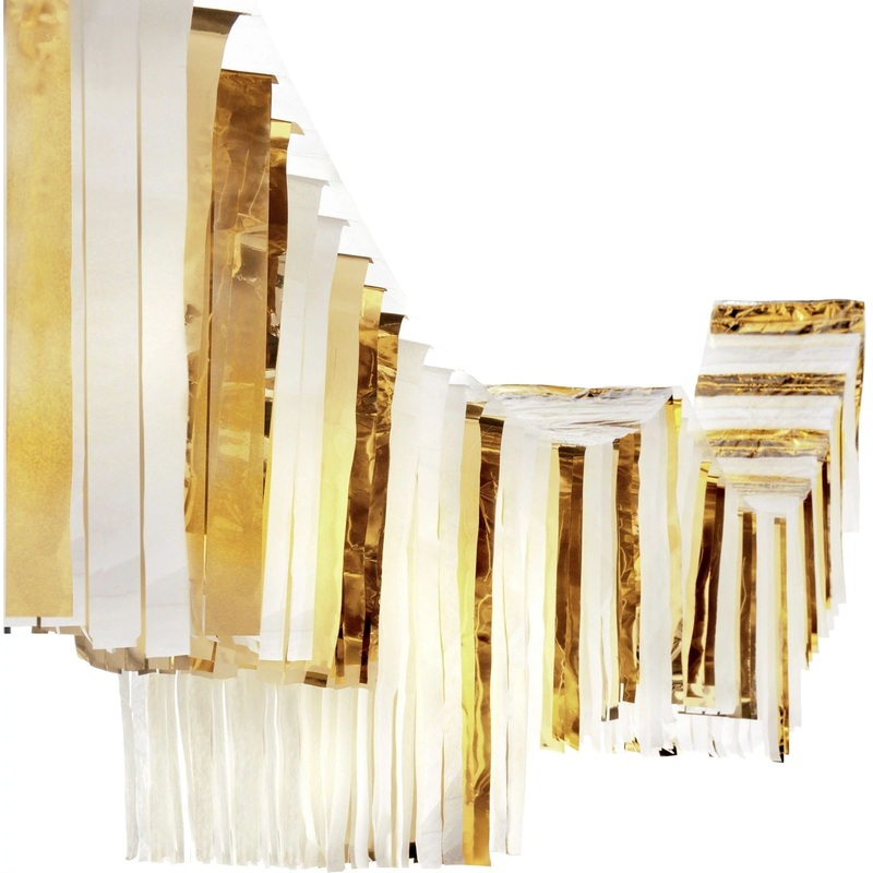 Tissue And Foil Ceiling Decor- White And Gold