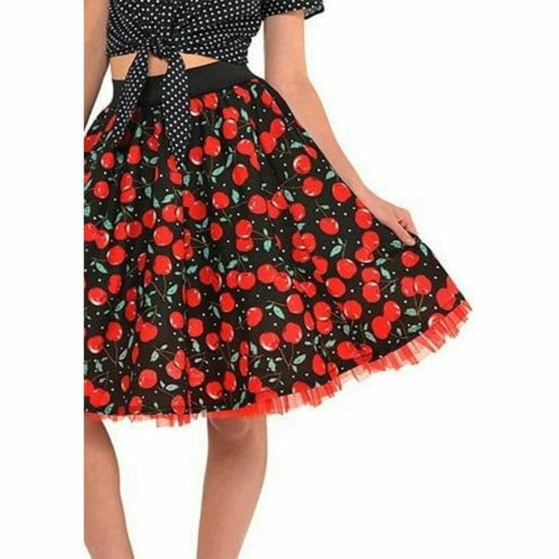 Womens Rockabilly Cherry Themed Skirt