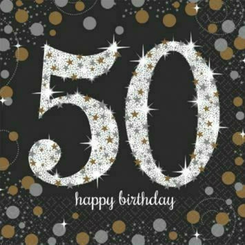 50th BIRTHDAY SPARKLING LUNCH NAPKIN