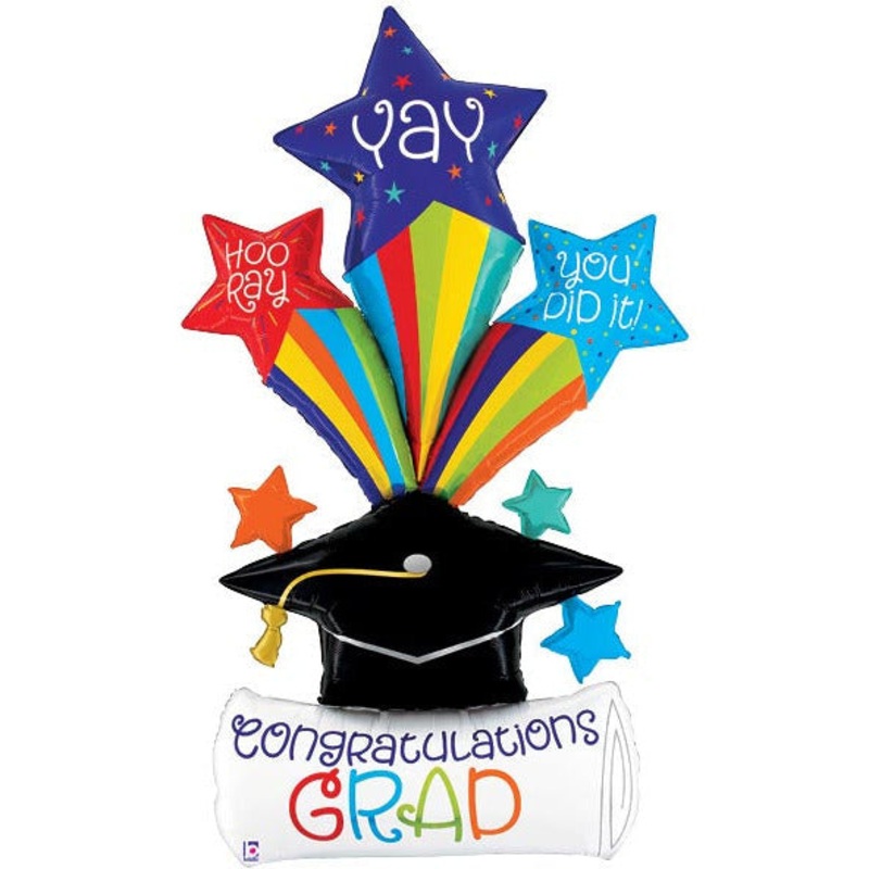 67" SPECIAL DELIVERY GRAD STARS FOIL BALLOON