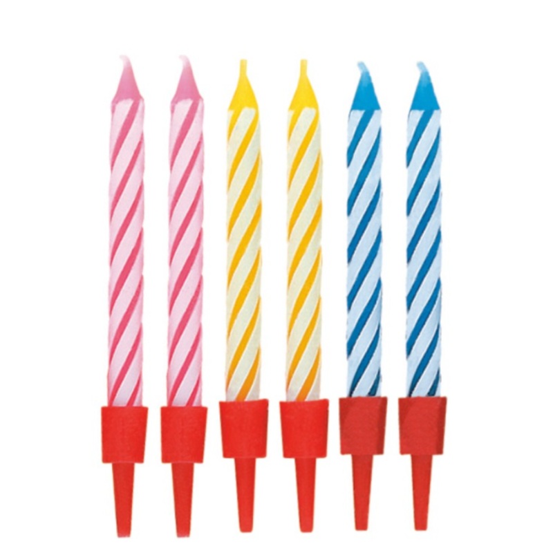 Birthday Candles in Holders  20ct