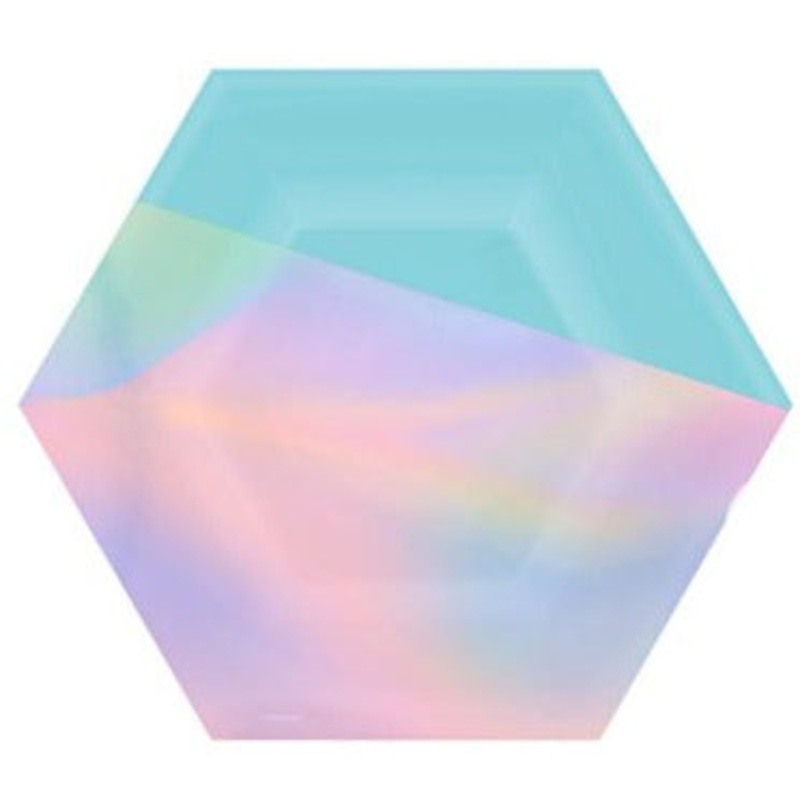 Hex Shimmering Party Plates 9"