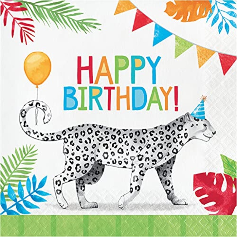 Party Animals Happy Birthday Napkins, 16 Ct