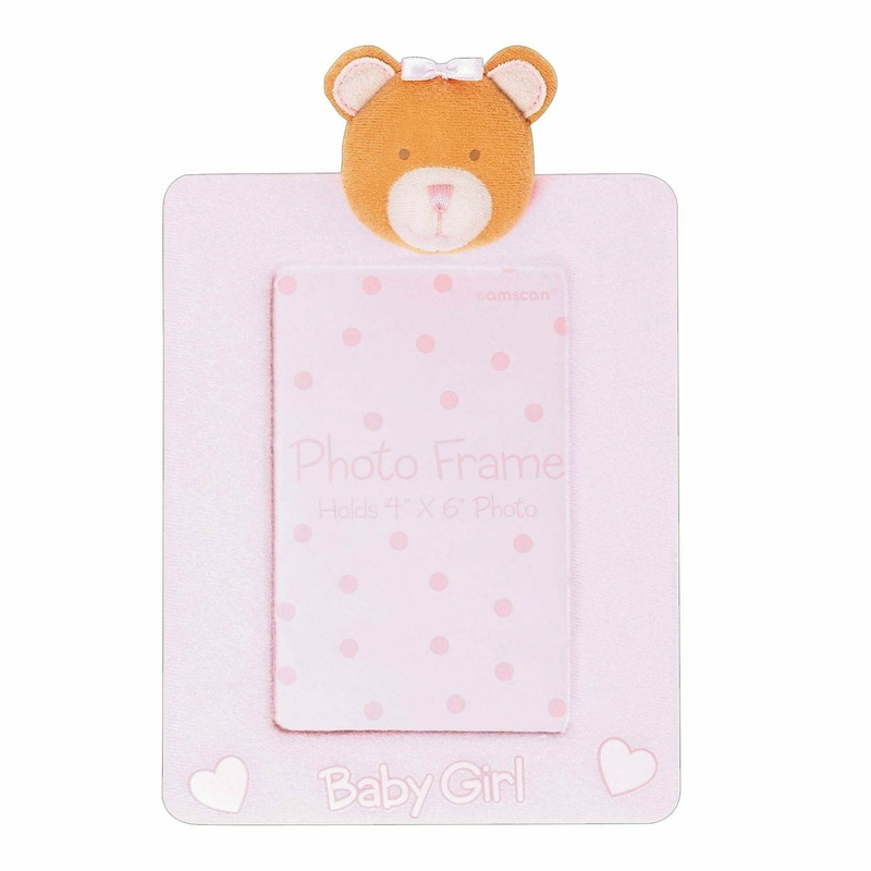 Pink Precious Bear Baby Shower Fabric Frame