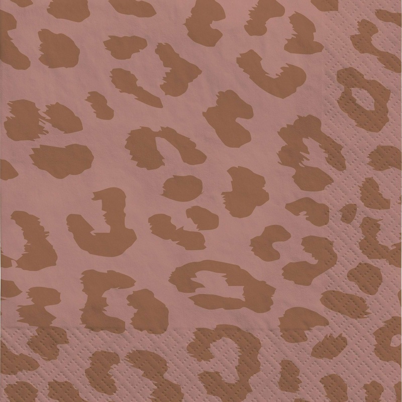 Rose Gold Leopard Luncheon Napkins