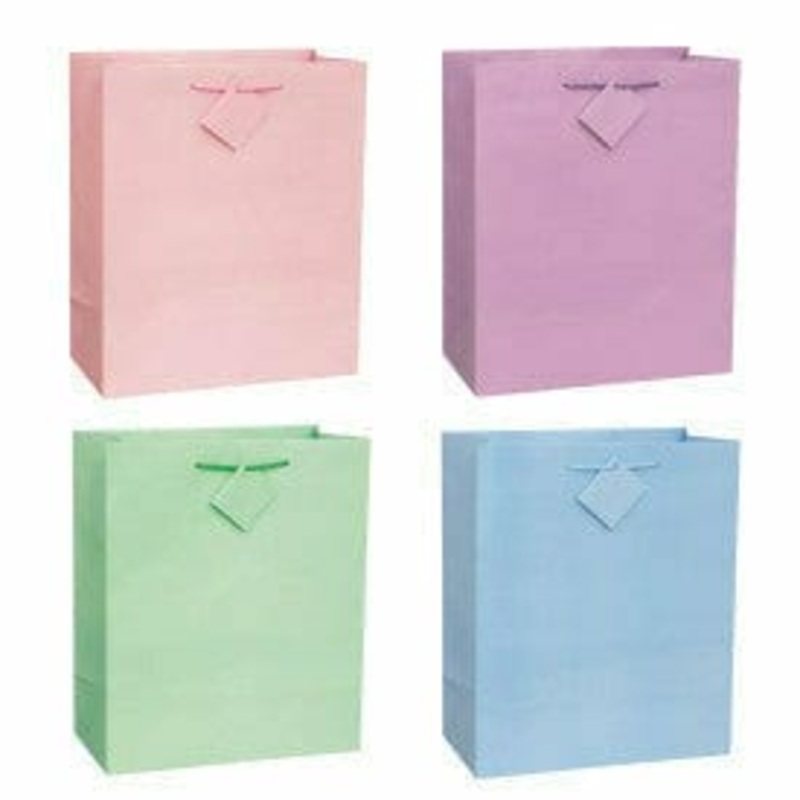 Solid Pastel Color Large Gift Bag Assortment