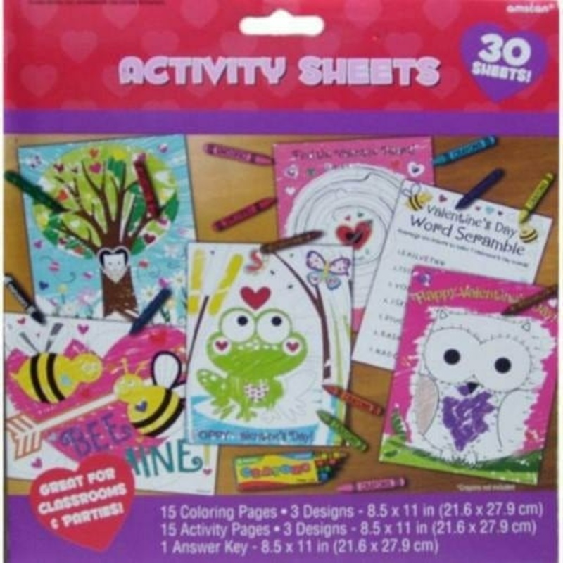 Valentine Coloring and Activity Sheets