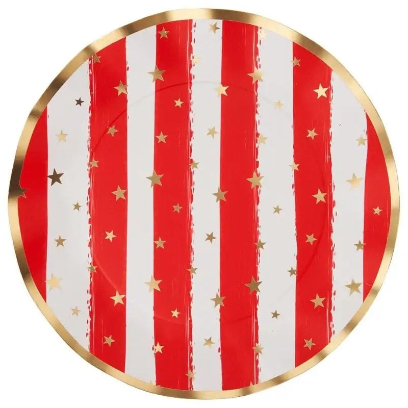 Wavy Dinner Plate Patriotic Confetti 8ct