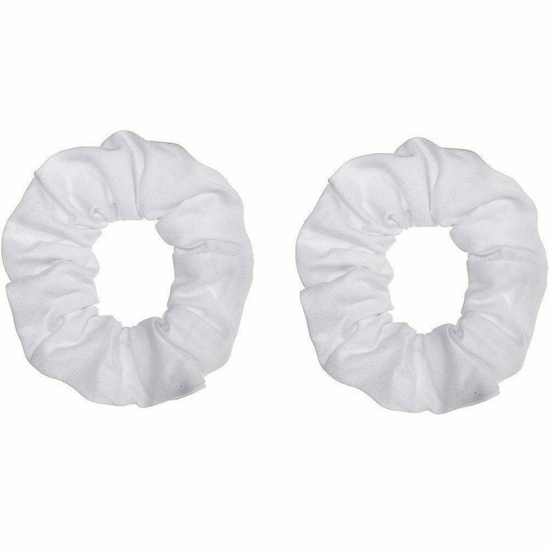 White Hair Scrunchies 2ct