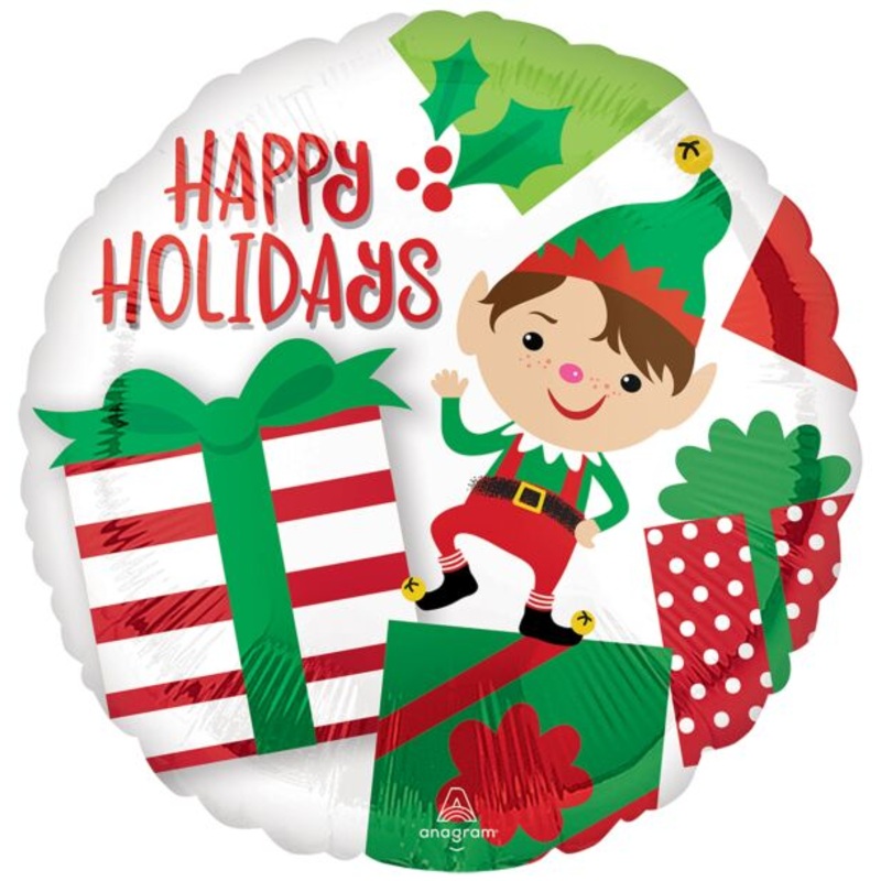 17" Happy Holidays Adorable Elf