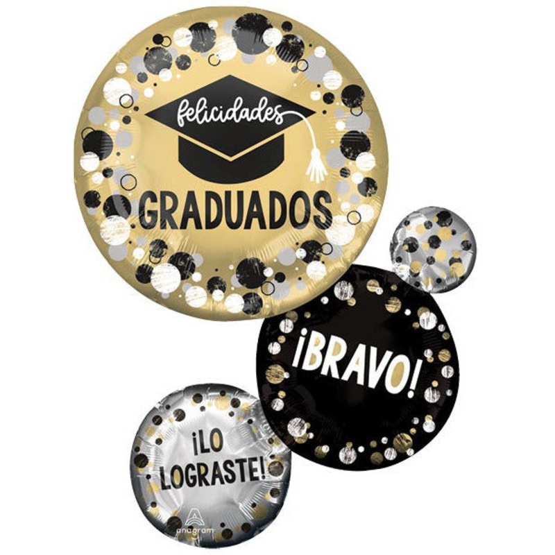 28" FELICIDADES GRADUADOS CIRCLES FOIL BALLOON