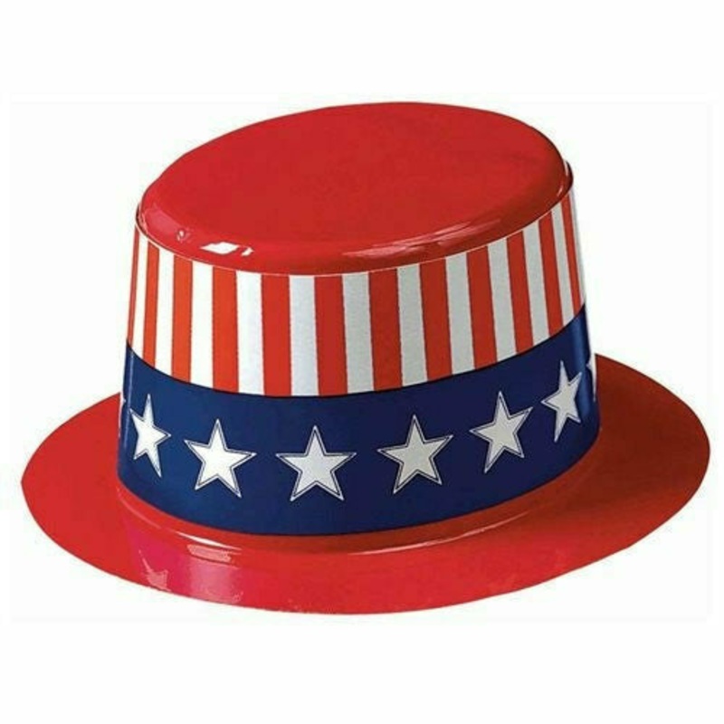 4th of July Plastic Top Hat