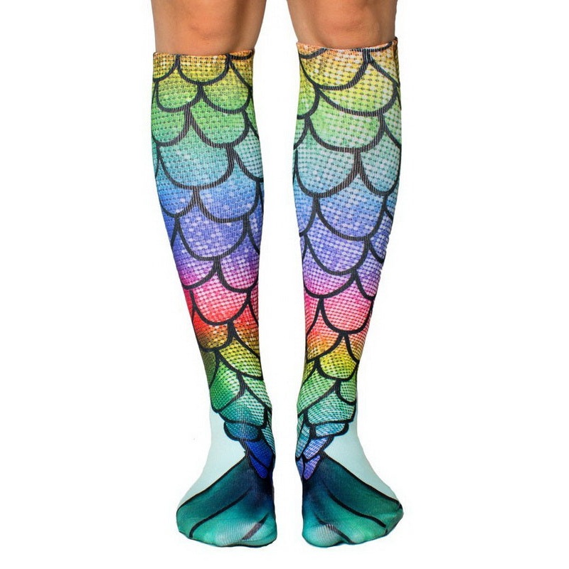 Mermaid Rainbow Knee-High Socks Unisex