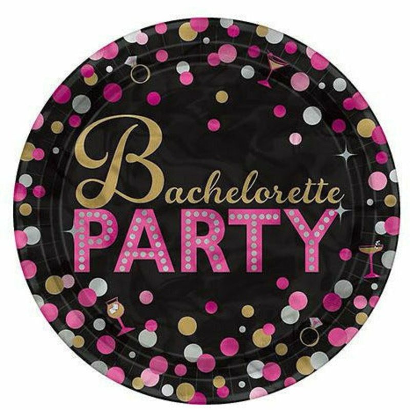 Metallic Bachelorette Party Dessert Plates 8ct - Sassy Bride