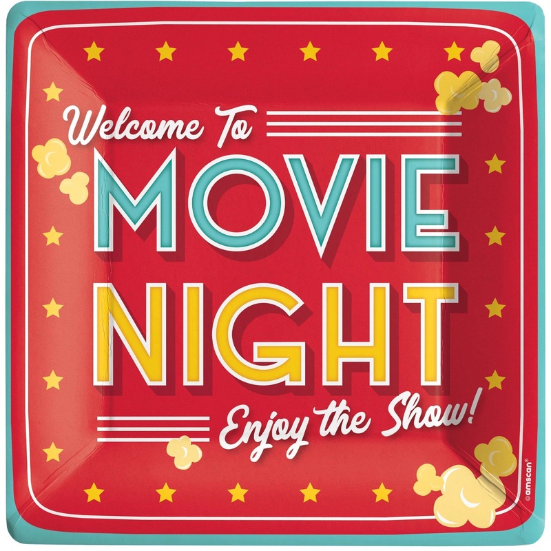 Movie Night Square Plates, 10"
