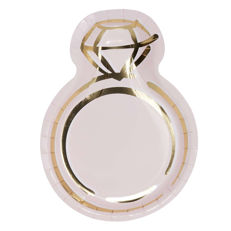 Pastel Pink Ring Shaped 9.25" Plates 8ct